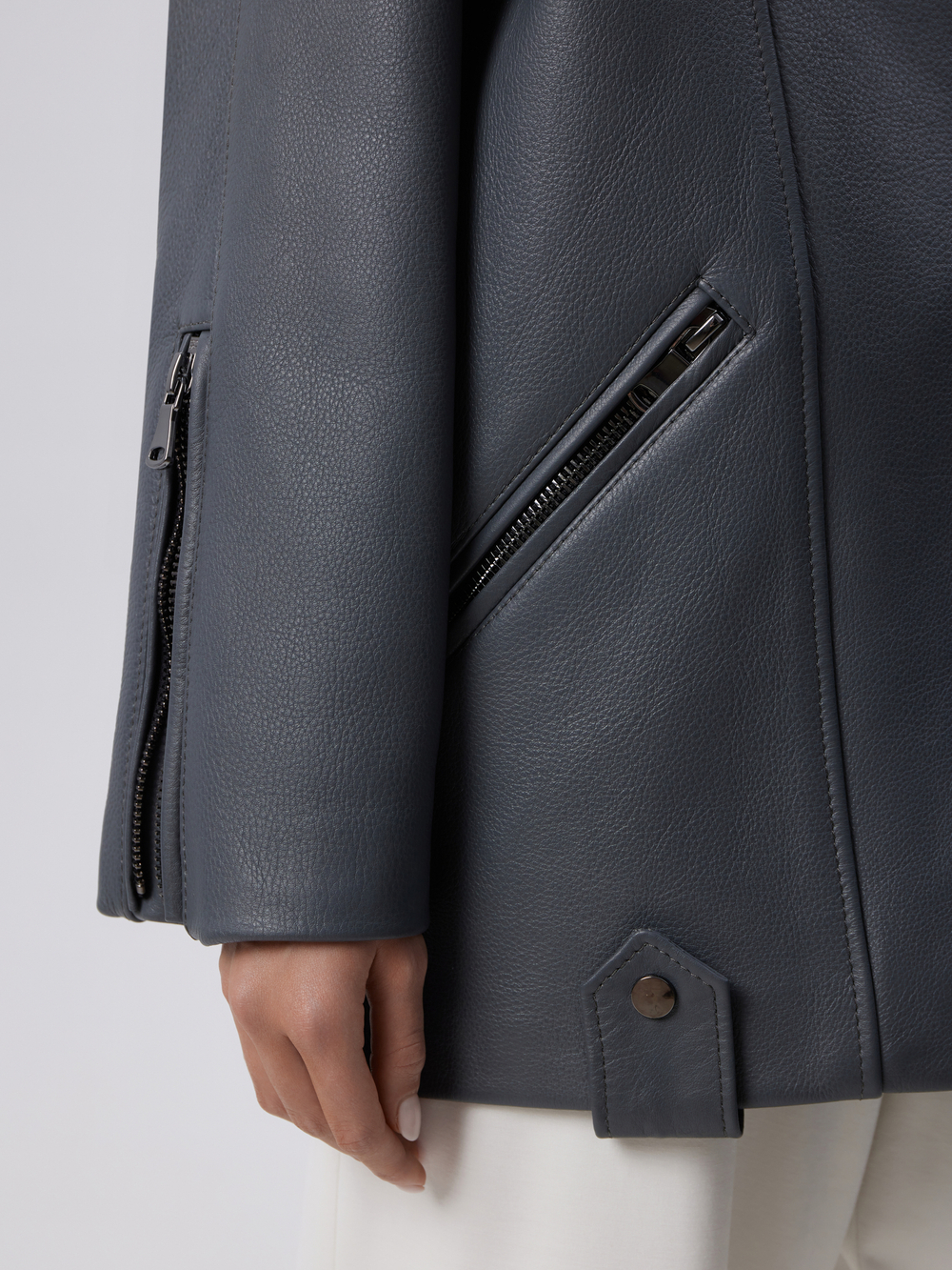 КУРТКА КОЖАНАЯ BIG OVERSIZE (GREY)