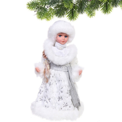 Снегурочка музыкальная «Метелица» 40 см в серебряной шубке