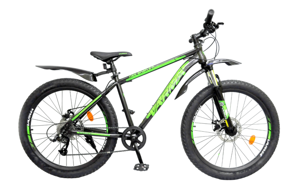 Вело 26" VARMA OFF-ROAD 2.0 26" р.17 черно-зеленый 8ск ст.