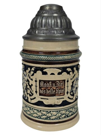 Кружка пивная (керамика с оловянной крышкой) Германия