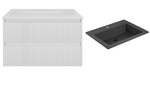 Тумба с раковиной Vincea Welle 80 VMC-2WL800MW/VCB-13800B белая матовая/раковина черная