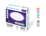 Светодиодный светильник c подсветкой RGB FF480 WH белый 80W D560*75 (ПДУ ИК)