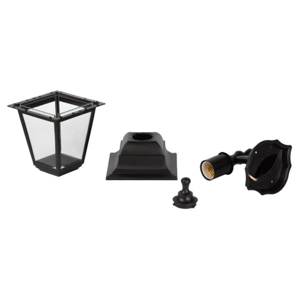 Садово-парковый светильник ЭРА НБУ 04-60-001 черный 4 гранный настенный IP44 Е27 max60Вт