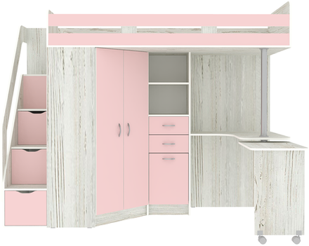 Кровать-чердак КарИВи Мийа Винтерберг Розовый