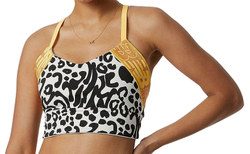 ТОП теннисный New Balance Top Relentless Printed Crop Bra - black/white