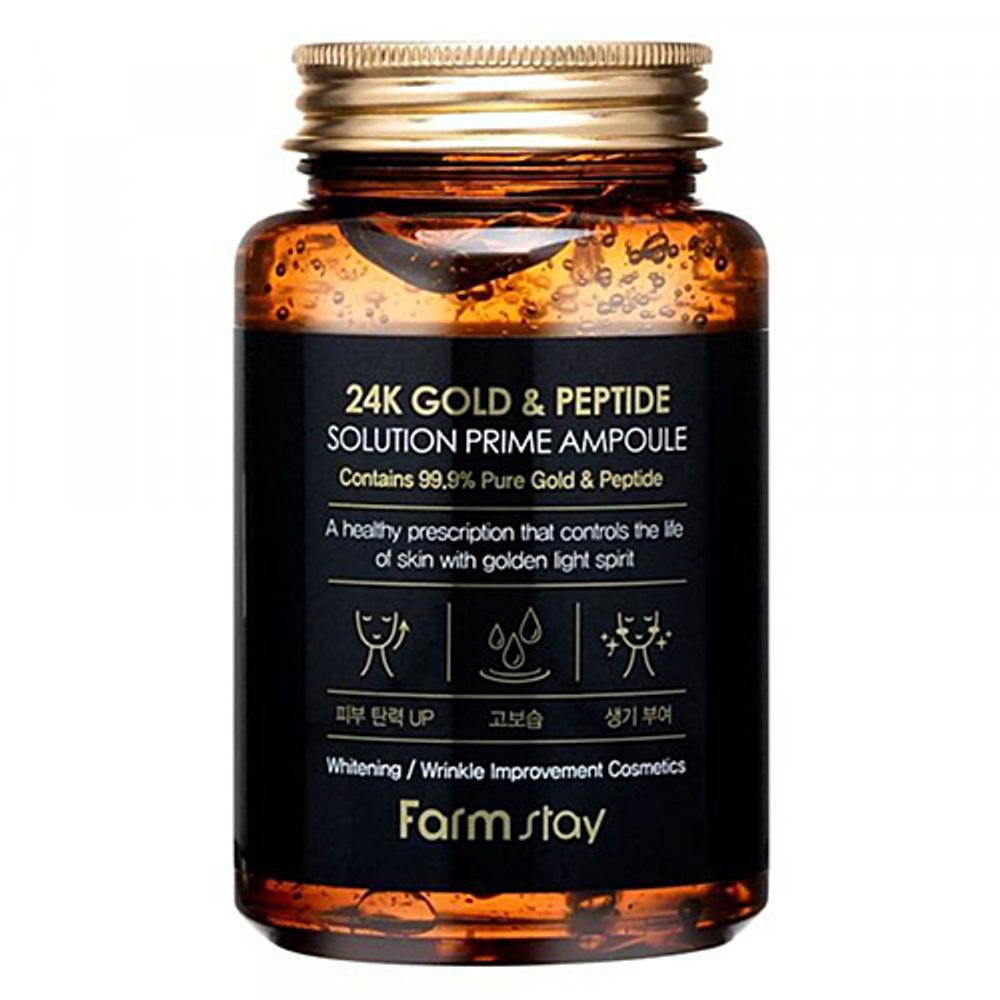 FarmStay Сыворотка ампульная с 24K золотом и пептидами - Ampoule serum with 24K gold and pep, 250мл