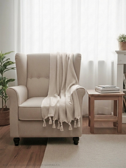 Плед-покрывало из хлопка Sidney, цвет Бежевый