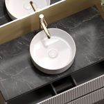 Тумба подвесная Sancos Snob R, Bianco 995х445х500, под столешницу с отверстием под смеситель, цвет Black Sky