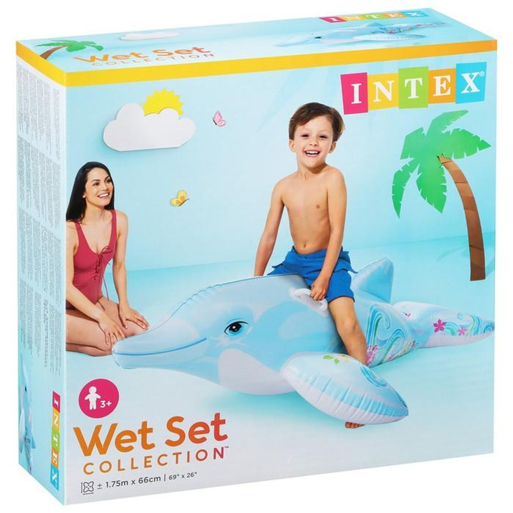 Игрушка для плавания верхом Дельфин 175х66см. от 3лет 58535/589386 (Intex)