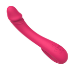 Розовый изогнутый вибромассажер-реалистик 19,4см I-Moon MY-248