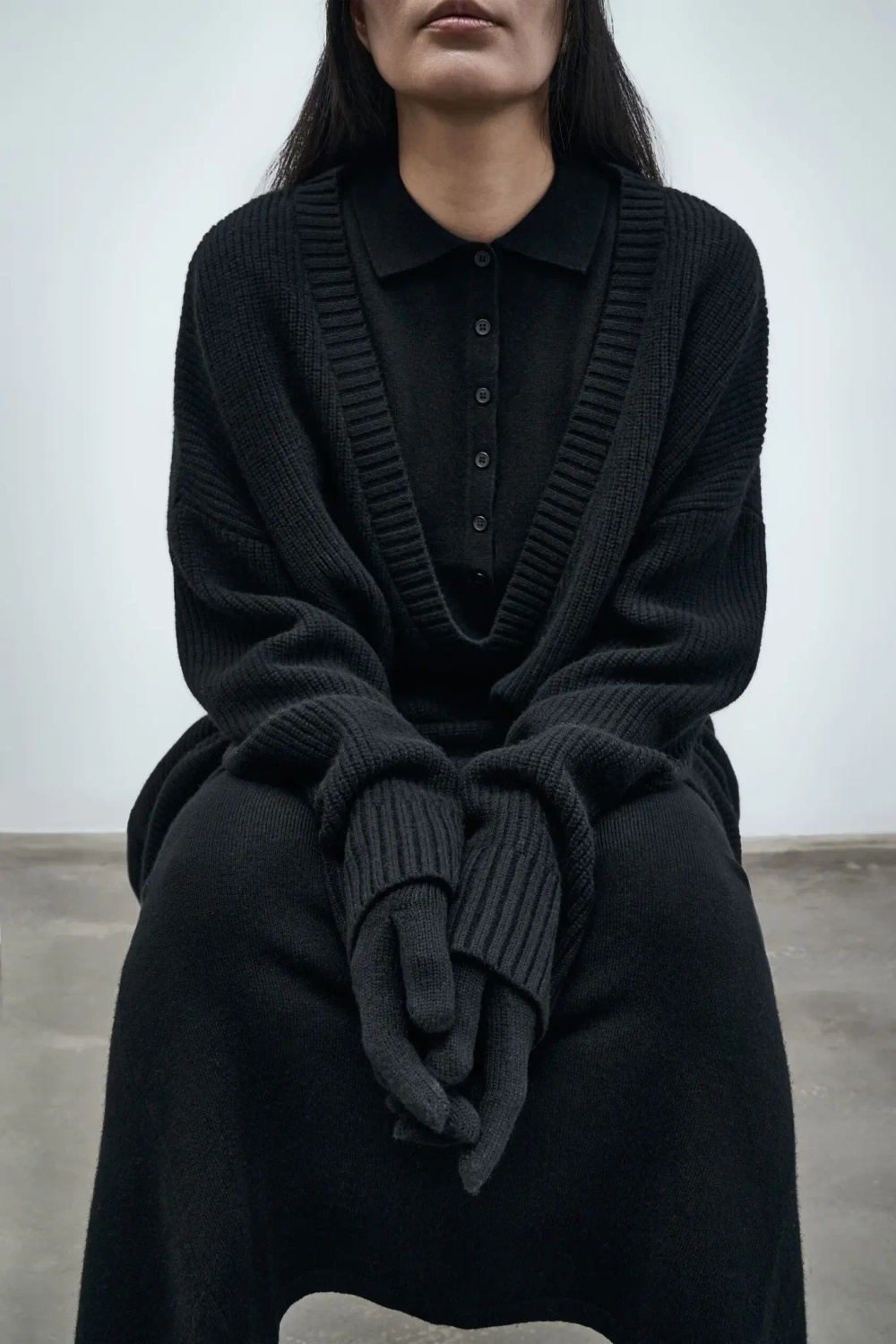 Удлиненные перчатки из шерсти мериноса