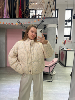 Пуховик Floral голубой