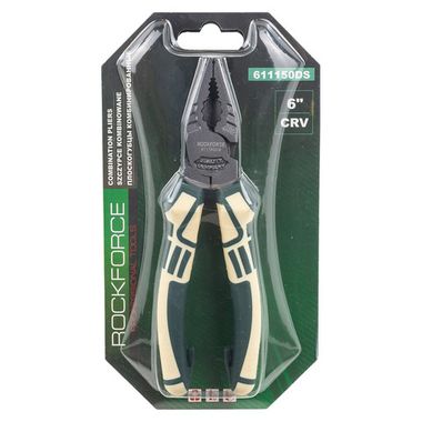 Плоскогубцы многофункциональные ''Profi'' 150мм Cr-V 6150+доп. закалка (усилие сжатия увеличино на 60%), в блистере RockForce RF-611150DS