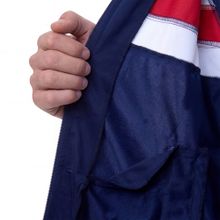 Костюм спорт. муж. с капюш. MIKASA MT550/701-083-XL, р. XL, 100% полиэстер, темносине-белый