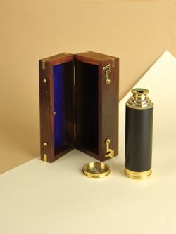 Nautical Подзорная труба в деревянном футляре
