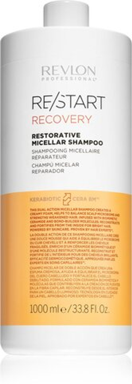 Revlon Professional Re/Start Recovery - мицеллярный шампунь для ослабленных и поврежденных волос /   1000  ml  / GTIN 8432225114644