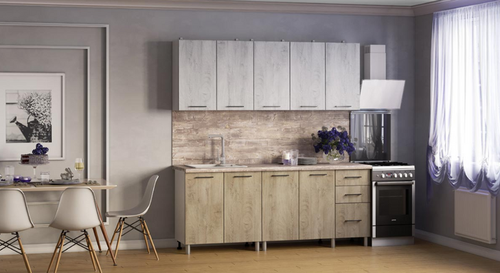 Кухня Палермо Фасад:Готовое решение 2,0м Дуб Остин Серый/Дуб Остин Бежевый