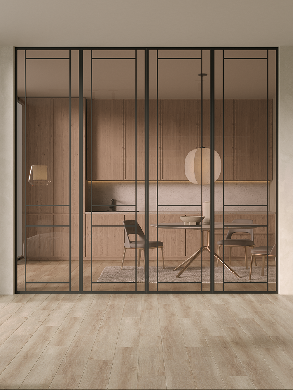 Раздвижная алюминиевая перегородка Minoli Split 18