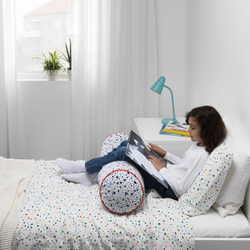 IKEA MÖJLIGHET  (ИКЕА МÖЙЛИГХЕТ)  -  Пододеяльник и наволочка, белый/мозаичный рисунок, 150x200/50x60 см
