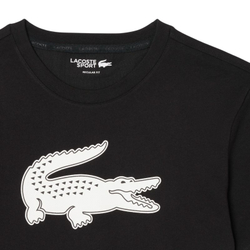 Теннисная футболка Lacoste Ultra Dry 3D Print Crocodile - black/white
