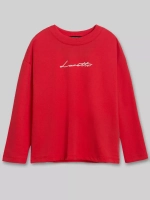 Лонгслив для девочки, красный