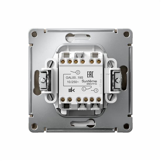 Выключатель для жалюзи 2-кл. ArtGallery 2х (сх. 4) 10А быстрозажим. клем. механизм шампань SE GAL000519S
