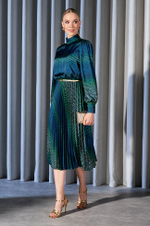 51518 Платье женское (сине-зеленый принт)