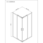 Душ ограждение Loranto NEO 100x100x190 прозрач стекло 5 мм,серебро, без поддона   822116