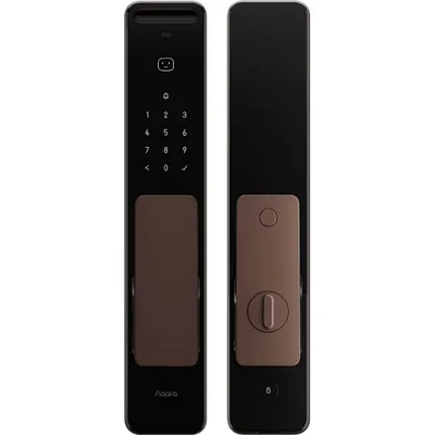Умный замок Aqara ML-D01D врезной разбл.отпеч.паль./код/пар/NFC/прил/мех.кл 5000mAh бронзовый/черный