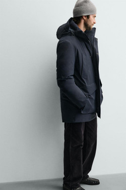 ZARA ПАРКА СТЕГАНАЯ ВОДООТТАЛКИВАЮЩАЯ, МОРСКОЙ СИНИЙ