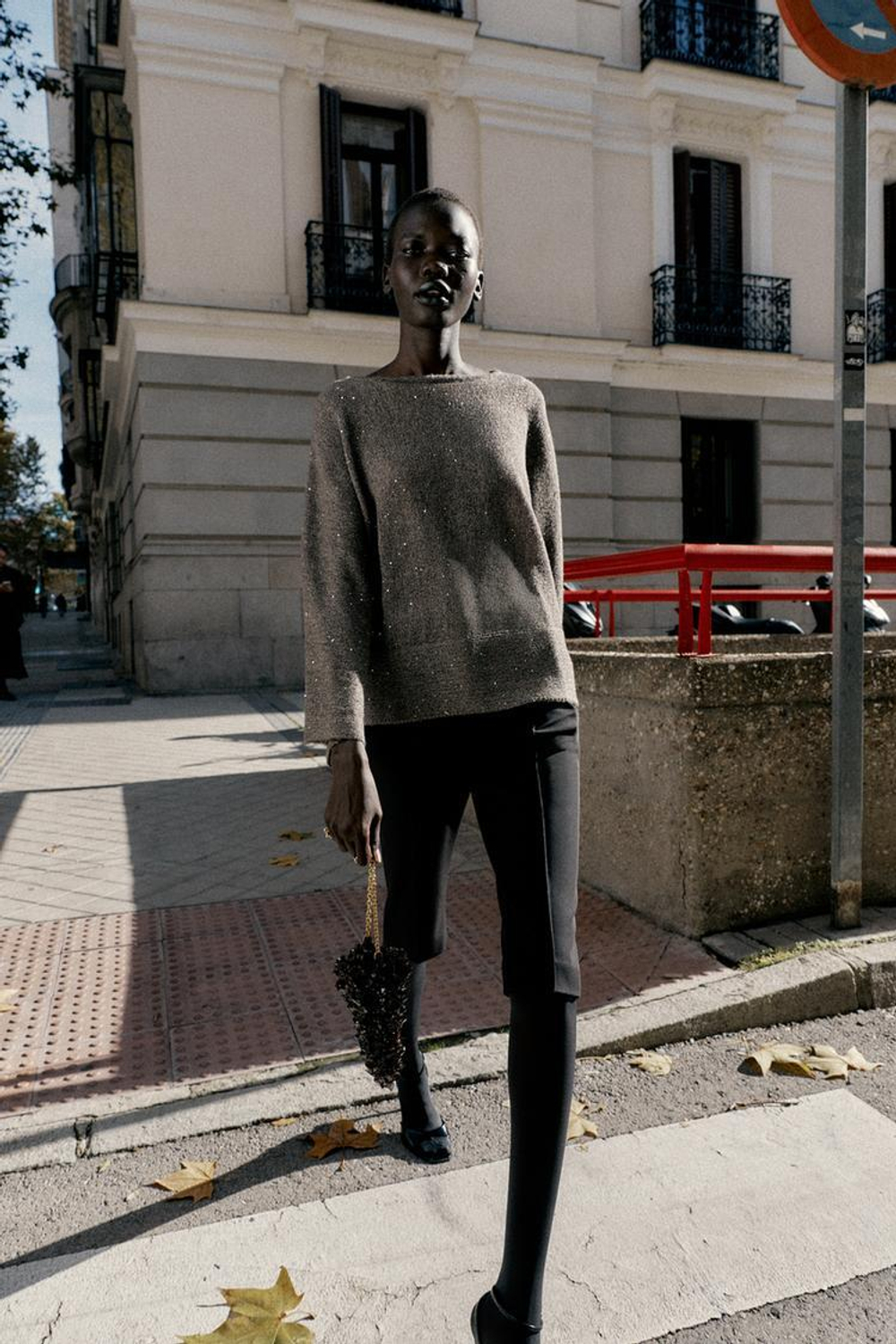 ZARA ВЯЗАНЫЙ СВИТЕР С ПАЙЕТКАМИ, ЗЕЛЕНЫЙ