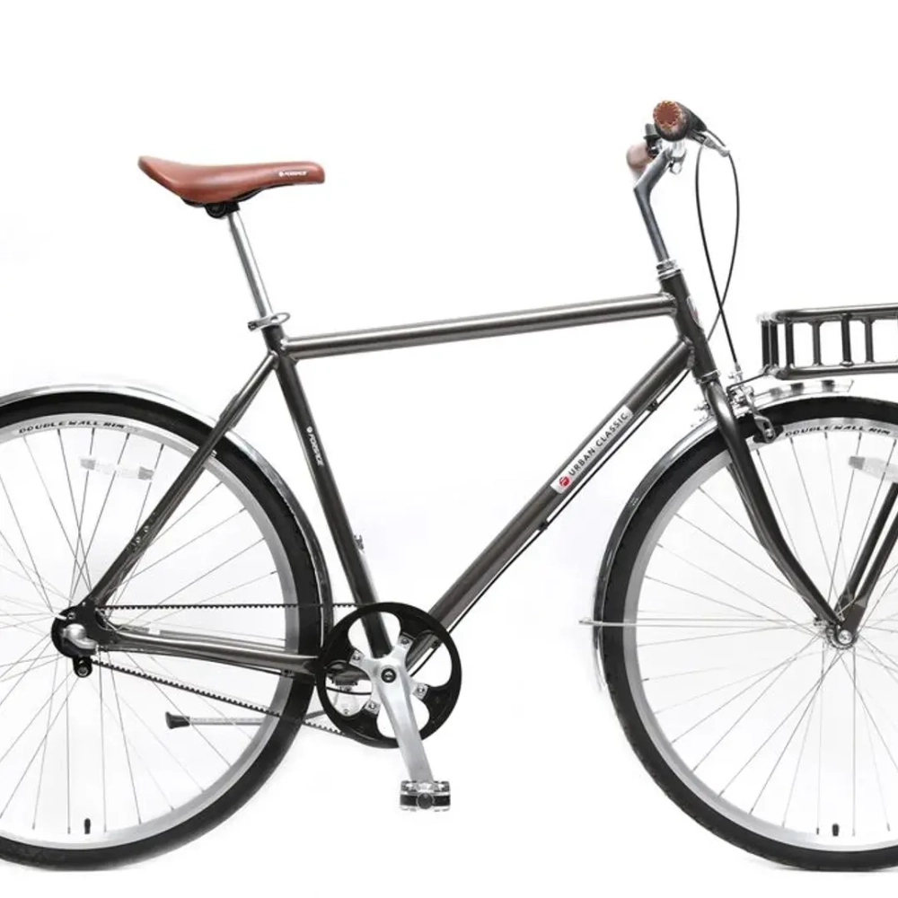 Велосипед Urban Classic M(Al 6061,колесо700с,пер/зад покр35C,3 планетар. скорости, тормаза:U-Brake,зад ножной, ремен. передача,рост до 175см, серый) Forsage-вело FB28005(510)