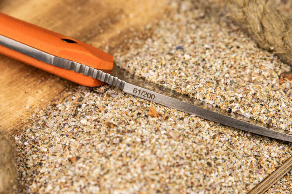 Нож Kizlyar Supreme VRAN N690 SW G10-ORGH KS (StoneWash, G10 Orange Handle, Kydex Sheath)