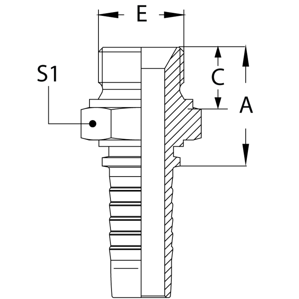 Фитинг DN 10 BSP (Ш) 3/8