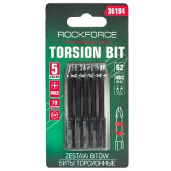 Биты торсионные, набор 5пр. RockFORCE RF-36194