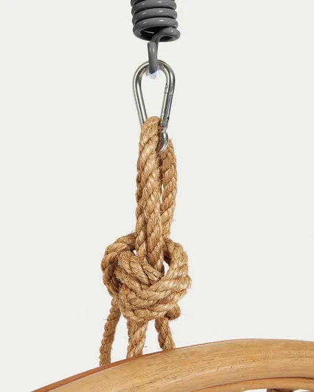 Подвесное кресло Ekaterina из ротанга с темно-серой ножкой