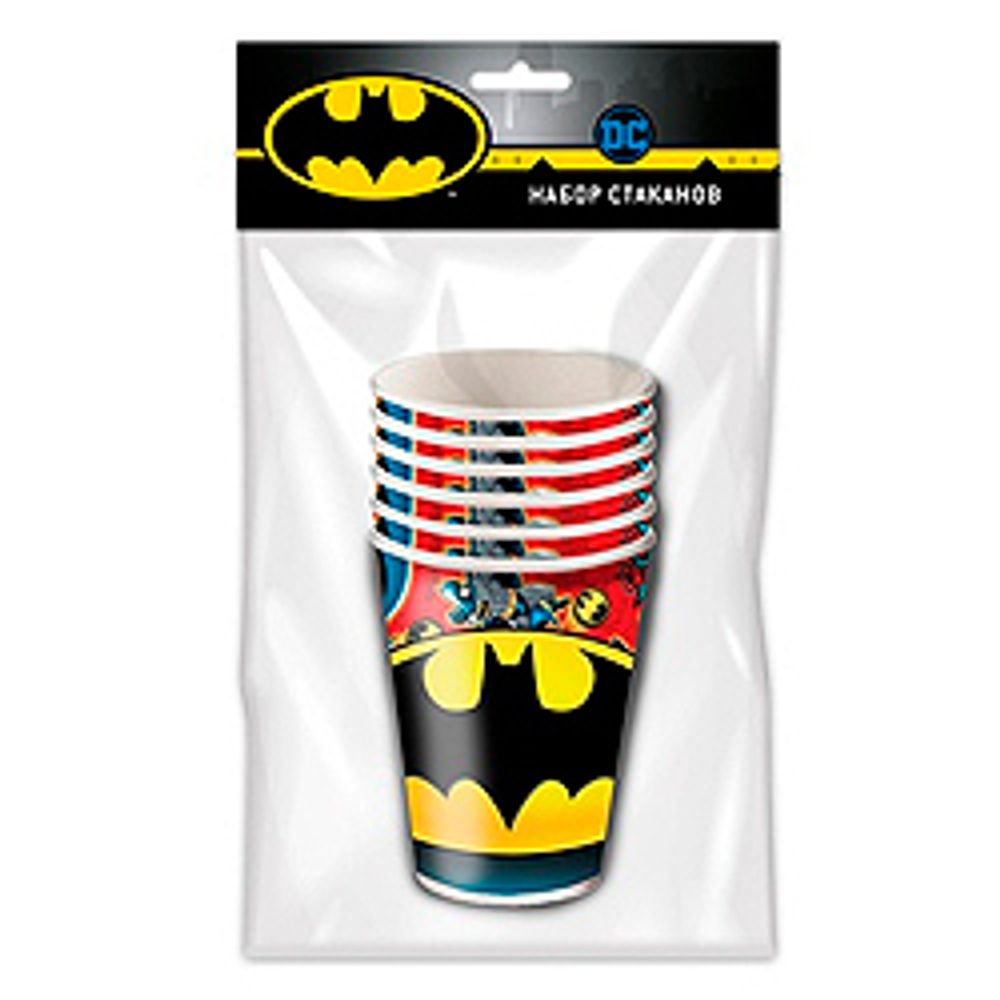 Набор-бумажных-стаканов-Бэтмен-250мл-6шт