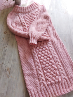 Платье вязаное (44 / розовый жемчуг / 44)