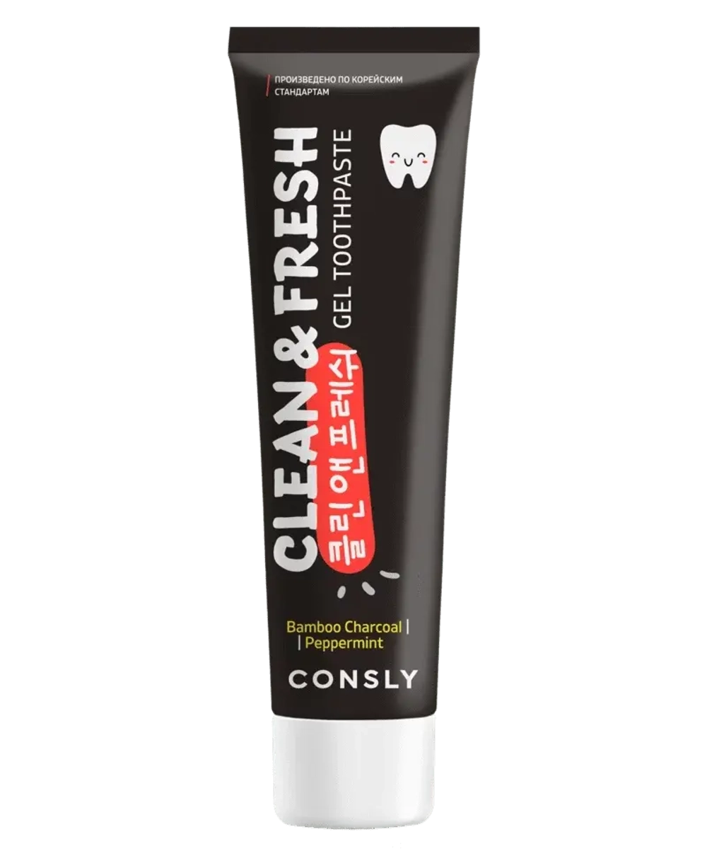 CNS Паста зубная гелевая Clean&Fresh с бамбуковым углем и перечной мятой Bamboo Charcoal & Peppermint Gel Toothpaste, 105г