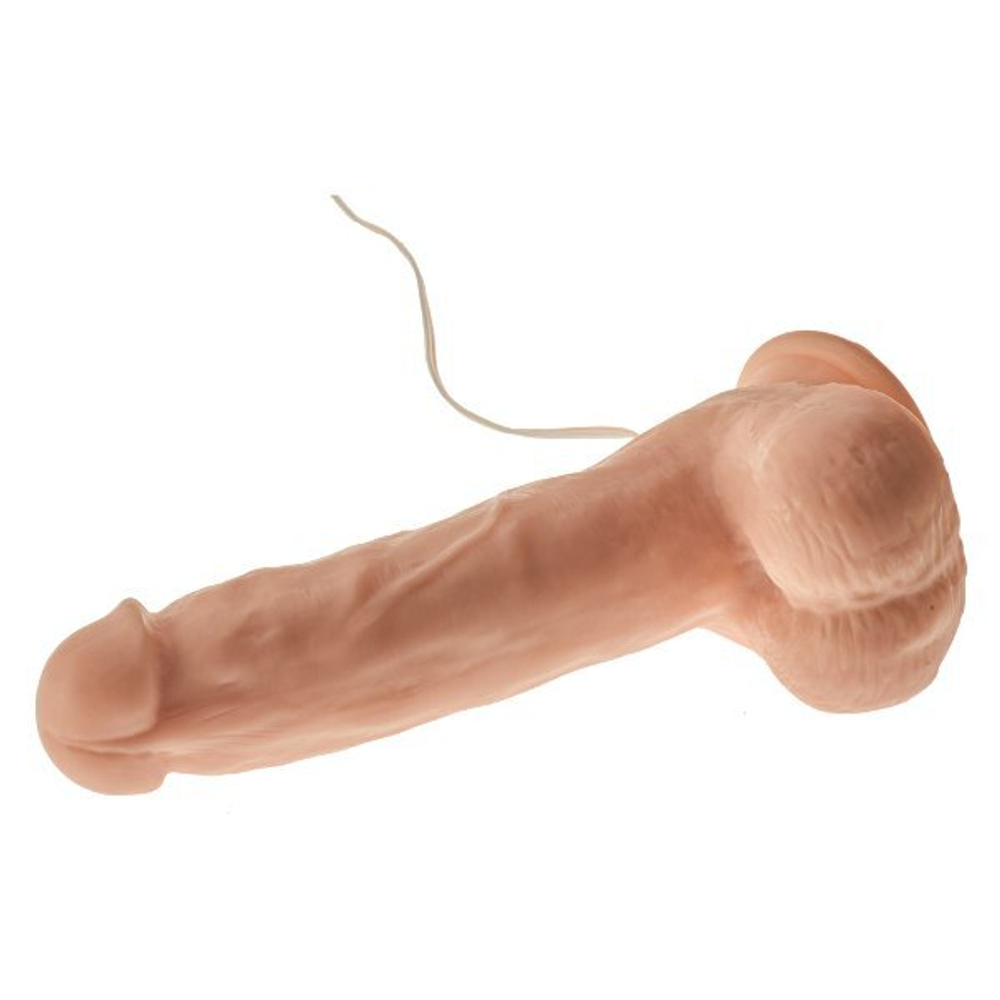 Телесный вибратор-реалистик с проводным пультом Cheeky Chief - 19 см. (Цвет: телесный)