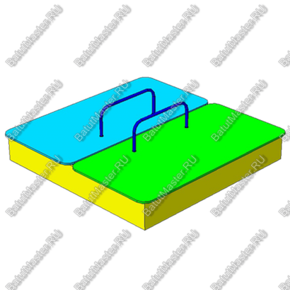 ПЕСОЧНИЦА С ДВУМЯ КРЫШКАМИ НА ПЕТЛЯХ