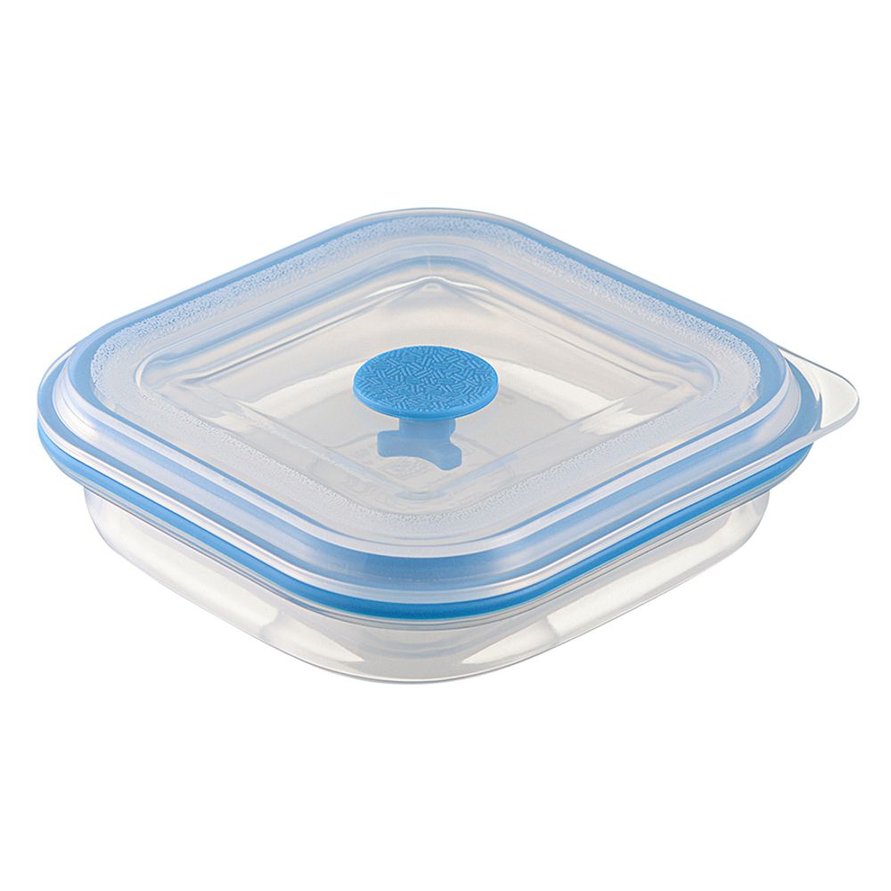 Контейнер для переноски и хранения силиконовый квадратный складной Silikobox, 400 мл, синий