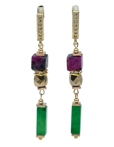 91001829 Серьги Роман с камнем