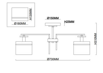 Люстра потолочная 6*Е14 1045/11/06PT никель Chart Stilfort