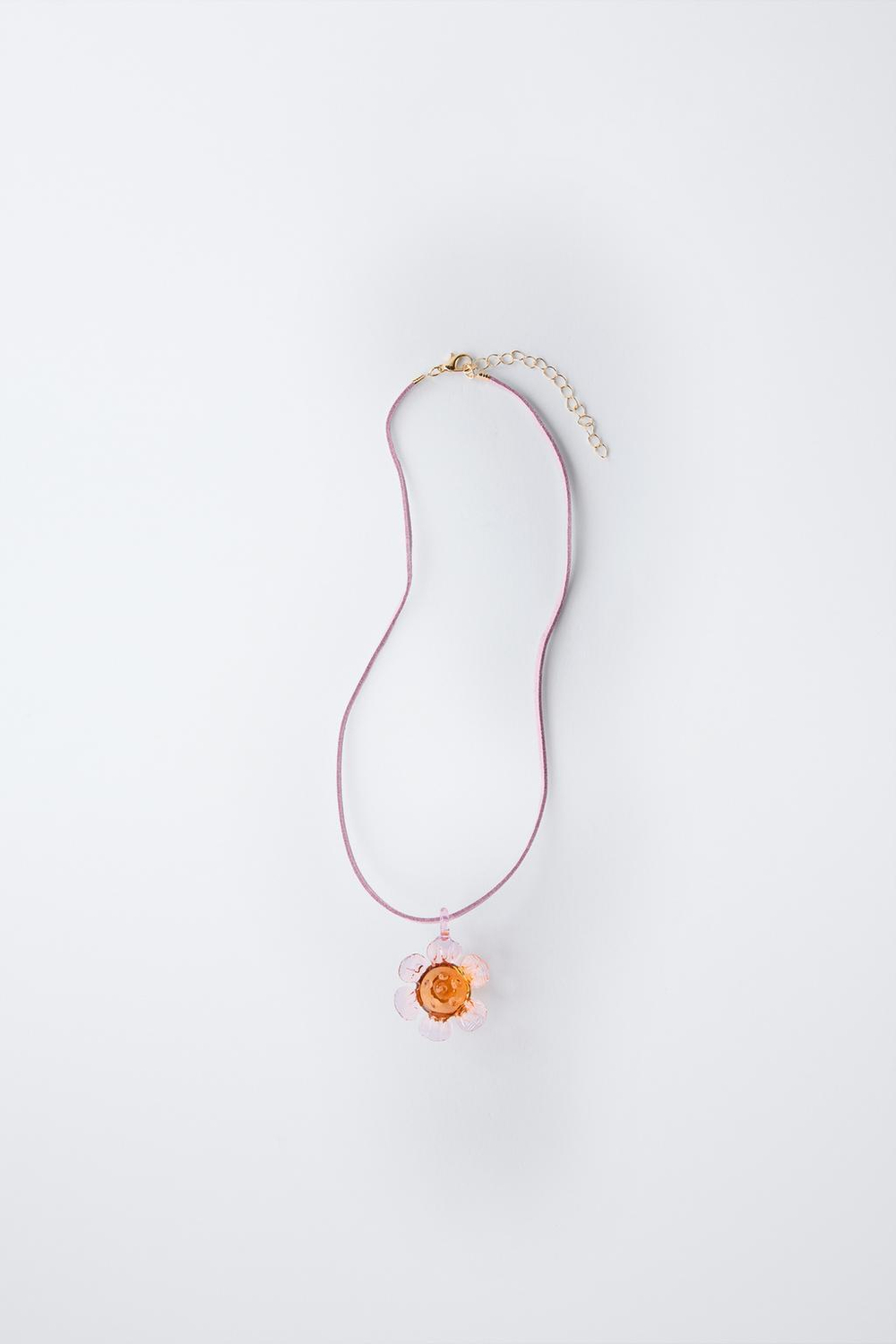 ZARA ОЖЕРЕЛЬЕ С ЦВЕТКОМ, СИРЕНЕВЫЙ