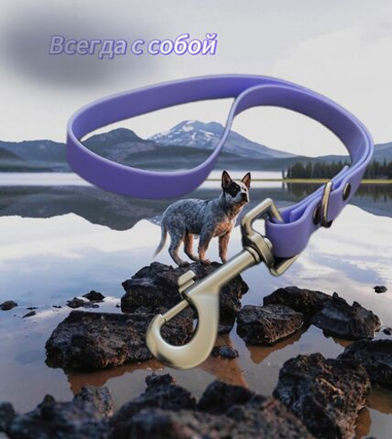 Водилка из биотана , 20 мм , 35 см. Карабин авиационный , черный.