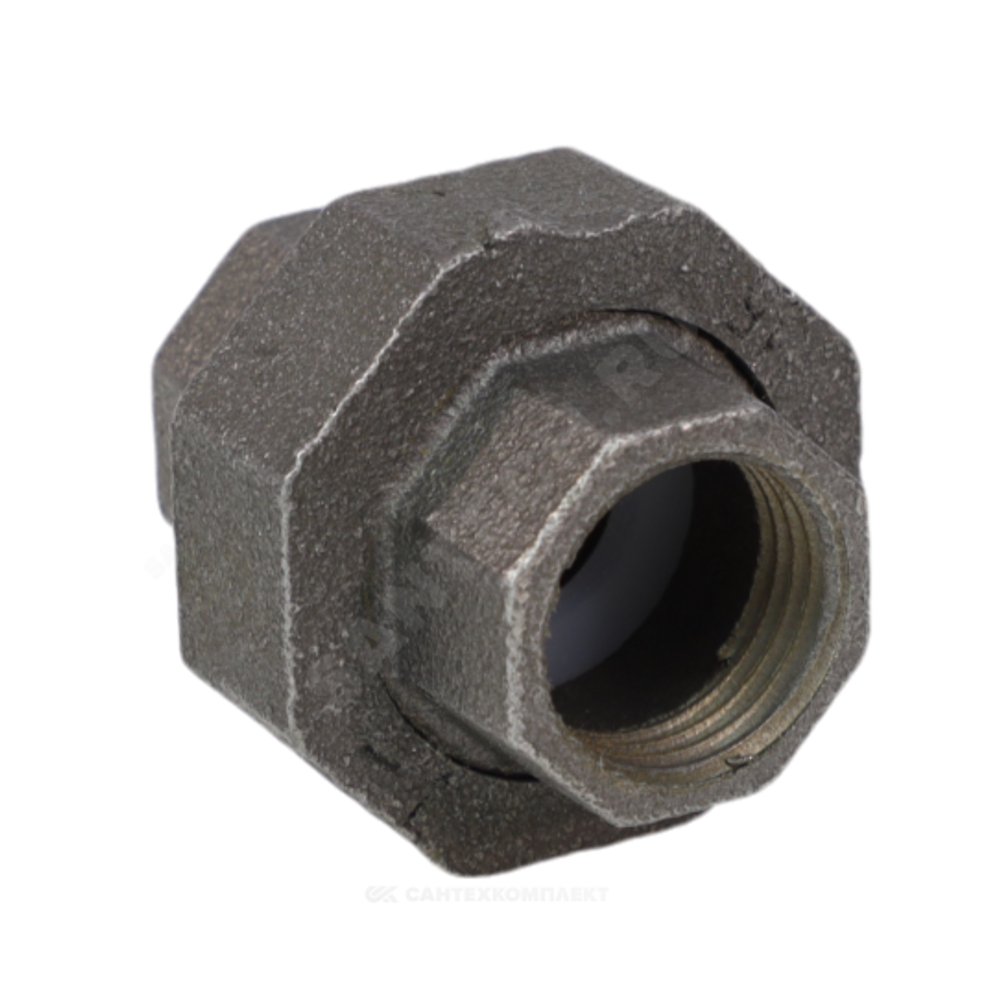 Соединитель прямой американка чугун Ду 15 (1/2") ВР/ВР Fittex