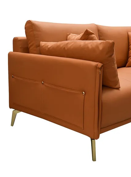Двухместный диван Lucca 170 см, натуральная кожа цвета Camel