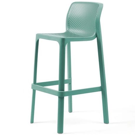 Пластиковый барный стул Net ментолового цвета | Nardi | Италия