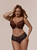 Трусы бразилиана c высокой талией MOON чёрная охра